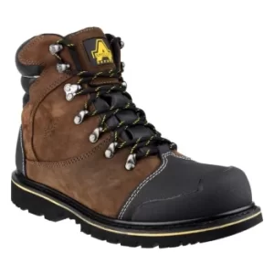 Image of FS227 Goodyear Welted Waterproof Lace Up Industrial Safety Boots Brown Size 7