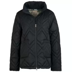 Image of Barbour Womens Elin Quilted Jacket Black/Ancient Fern Tartan 16