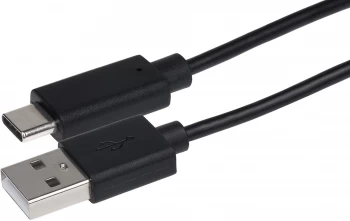 Image of Maplin USB-A 2.0 to USB Type-C Cable - Black, 2m