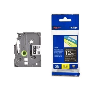 Image of Brother P-touch TZe 335 12mm x 8m White On Black Laminated Labelling Tape