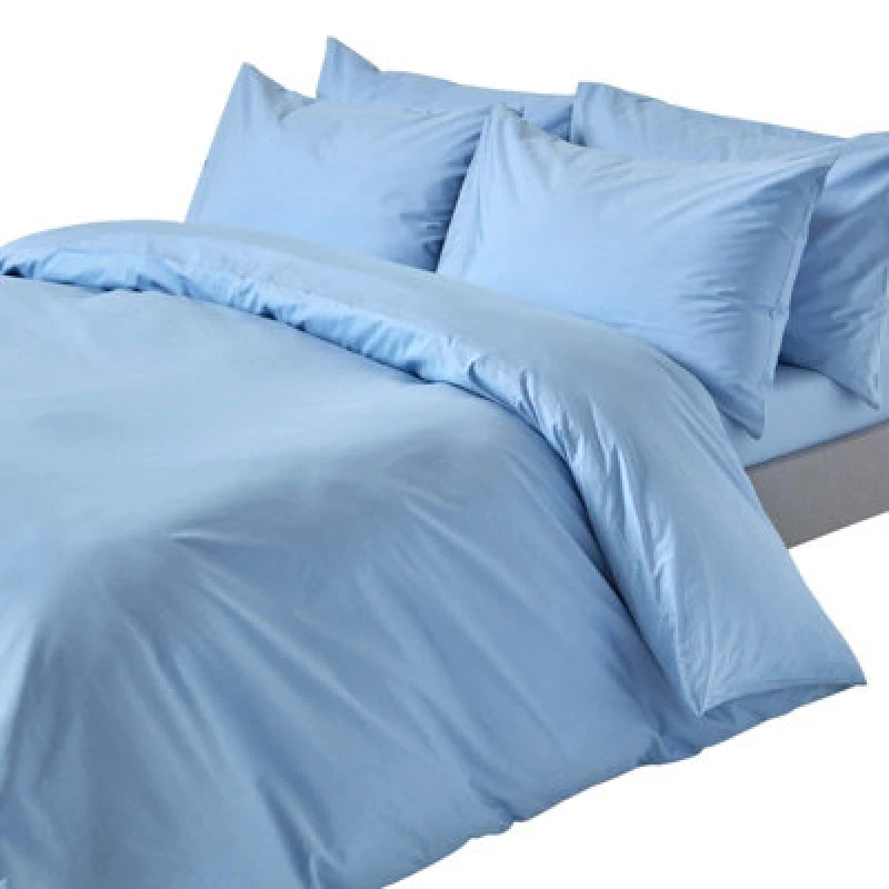 Image of Homescapes Single Blue Egyptian Cotton Duvet Cover Set 200 TC