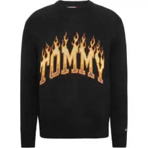 Image of Tommy Jeans Tjm Rlx Tommy Fire Sweater - Black
