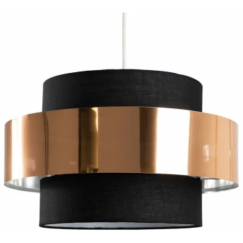 Image of Minisun - Matildo Easy Fit Ceiling Pendant Light Shades - Black & Copper - No Bulb