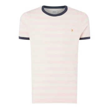 Image of Farah Belgrave Striped T Shirt - Pink Haze 697