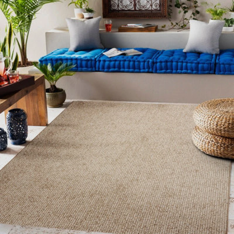 Image of RugsX Flat 49371265 Sisal Carpet Trellis - Natural Beige Straw Color, String 80X150 Cm