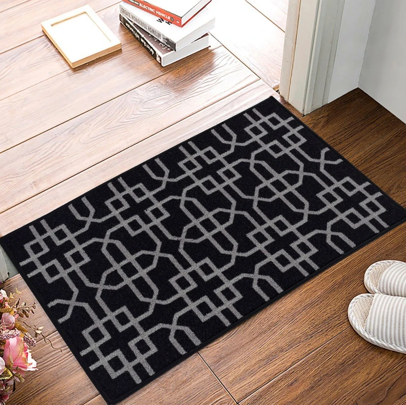 Image of Smart Living Smart Living Siam Heavy Duty Machine Washable Hallway Kitchen Non Slip Door Mat in Black Size: 80cm x 300cm Black 80cm x 300cm Unisex 8