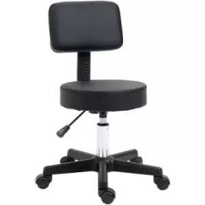 Image of Beautician's Adjustable Swivel Salon Chair w/ Padded Seat Back 5 Wheels Black - Black