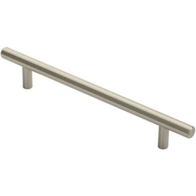 Image of Loops Round T Bar Cabinet Pull Handle 220 x 12mm 160mm Fixing Centres Satin Nickel Metallics unisex