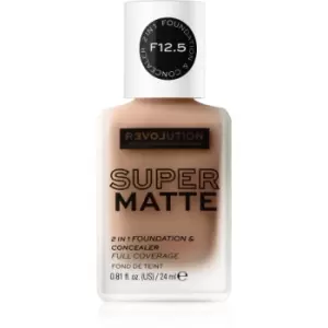 Image of Revolution Relove Super Matte Foundation Long-Lasting Mattifying Foundation Shade F12.5 24 ml