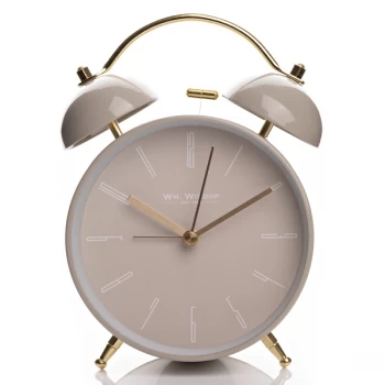 Image of Wm. Widdop Double Bell Alarm Clock - Grey