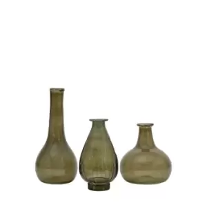 Image of Gallery Interiors Set of 3 Buba Vases in Green