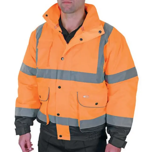 Image of Beeswift Beeswift Two Tone High Visibility Constructor Bomber Jacket Orange/Navy Blue XL CBJTTORNXL