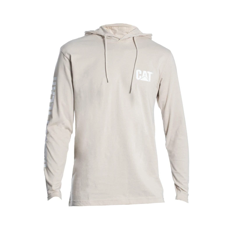 Image of CAT Mens Hooded Breathable Long Sleeve T Shirt Hoodie S - Chest 34-37' (87 - 94cm) Peyote CAT759-PEYOTE-S