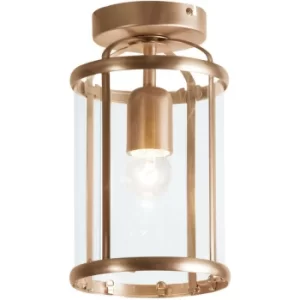 Image of Sienna Pimpernel Cylindrical Ceiling Light Bronze Brushed, Glass Transparent