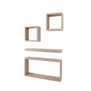 Image of Hudson set of 4 wall cubes - oak