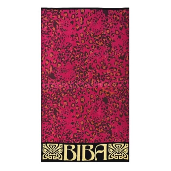 Image of Biba Biba Leopard Beach Towel - Pink