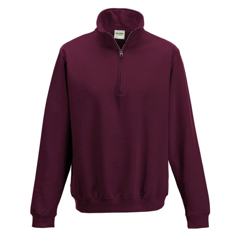 Image of AWDis AWDis Men Sophomore Zip Neck Sweatshirt in Burgundy Size: Small Burgundy S Male 5063527381088