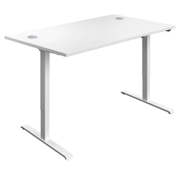 Image of First Economy Single Motor Sit/Stand Desk 1200x800x705-1220mm White/White KF803802