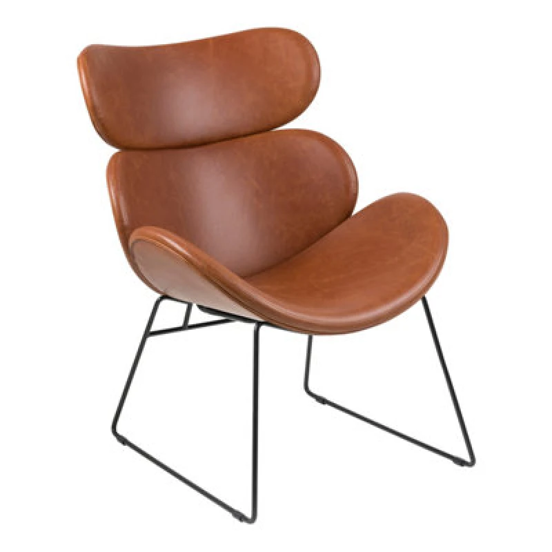 Image of Furniture To Go Cazar Lounge Chair With Sledged Legs In Brown