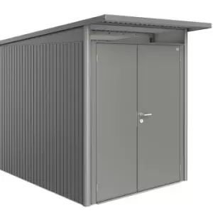 Image of Biohort AvantGarde Double Door Metal Garden Shed 5ft9 x 9ft8 A3 - Metallic Quartz Grey