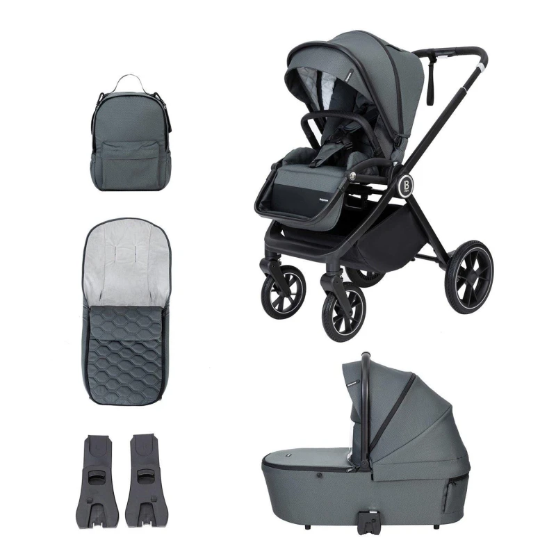 Image of Babymore Kai Pram Pushchair - Forest Grey Forest Grey unisex 60x84x103