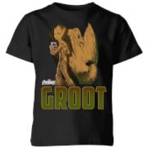 Image of Avengers Groot Kids T-Shirt - Black - 5-6 Years