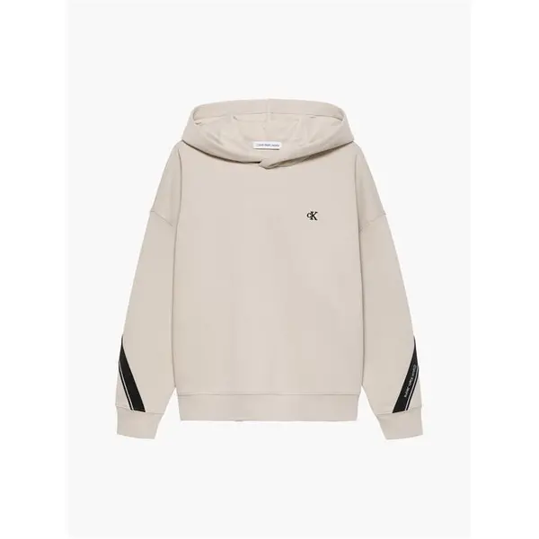 Image of Calvin Klein Jeans PIQUE INTERLOCK TAPE HOODIE 10Y Beige 53907404195