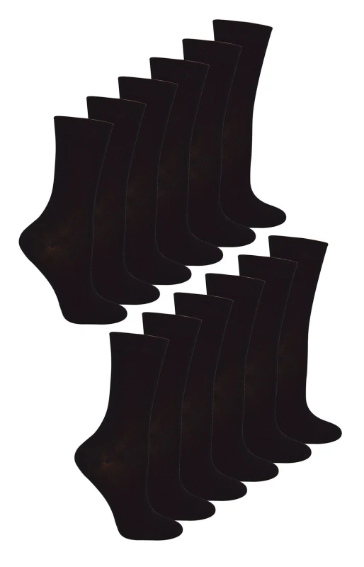 Image of Sock Snob 12 PAIRS - Sock Snob Kids 100% Cotton Socks - 9-12 UK