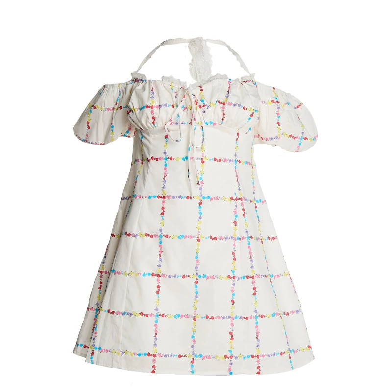 Image of Collective The Label Picnic Floral A-Line Mini-Dress White female 10 (S)