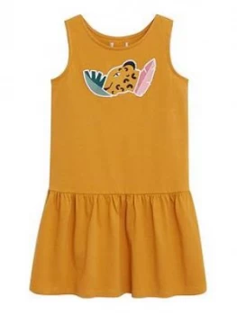 Image of Mango Girls Jungle Jersey Sleeveless Dress - Mustard