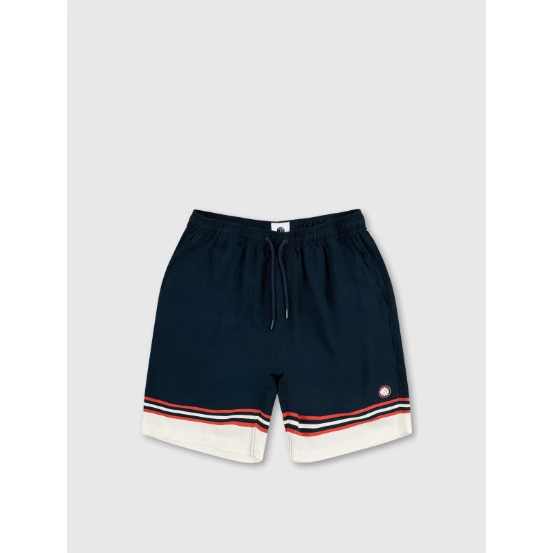 Image of Pretty Green Mens Valencia Fleece Jogger Shorts Navy male Small