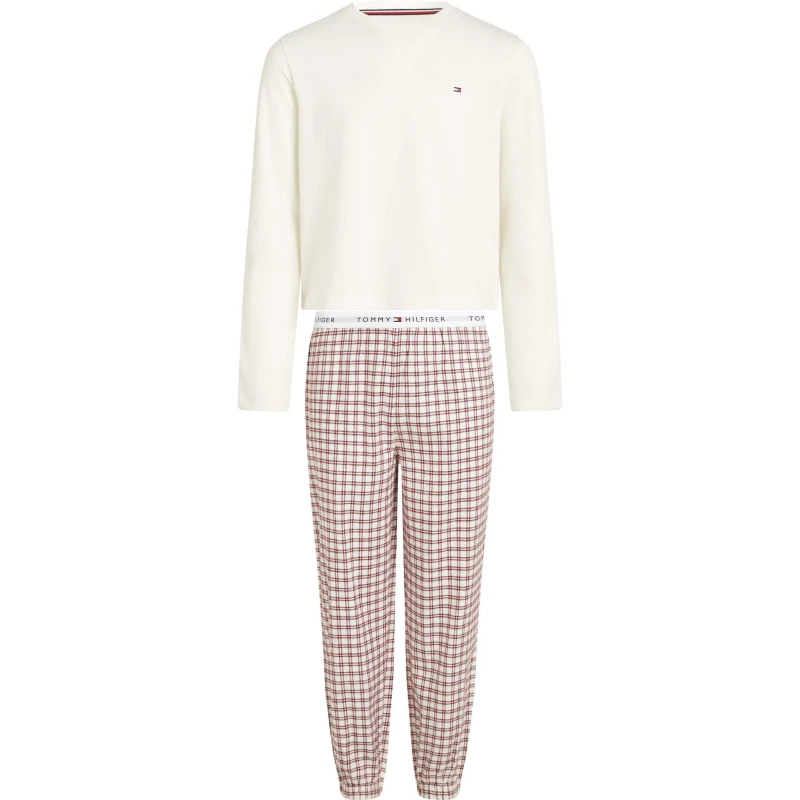 Image of Tommy Hilfiger Kids Long-Sleeve Pyjama Sets Ivory Plaid 0XM female 12-14Y