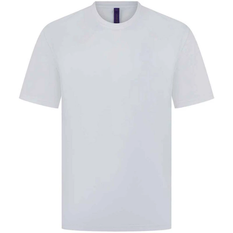 Image of Henbury Mens CoolPlus Moisture Wicking T-Shirt in White Size: XS White Male XS
