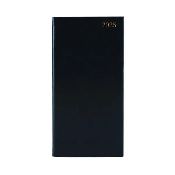 Image of Slim Desk Diary Portrait Week To View Black 2025 KF1BK25