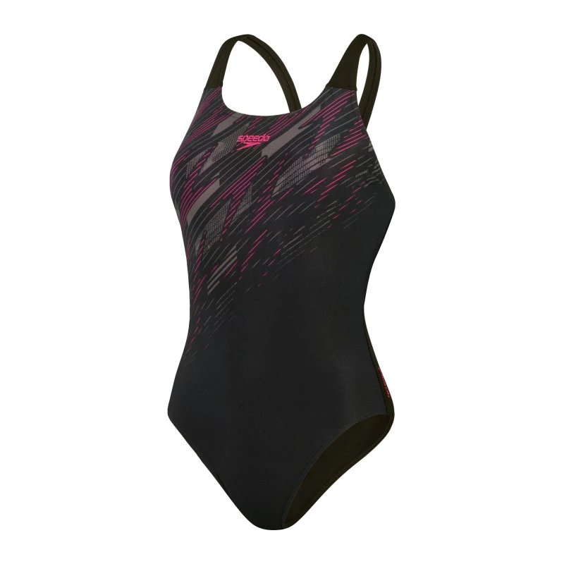 Image of Speedo Womens HyperBoom Placement Muscleback Black/Pink/Chrc female 32