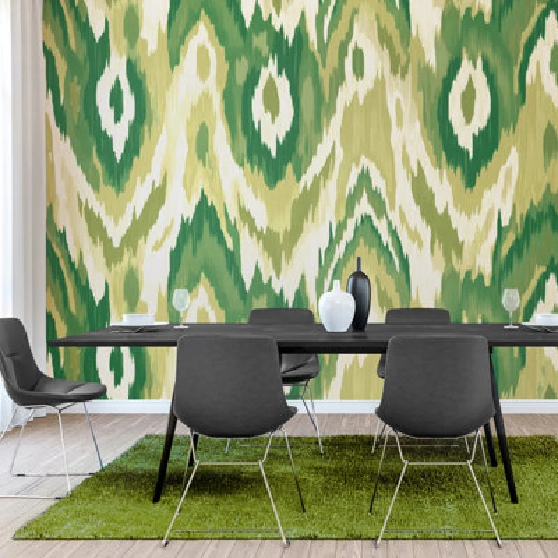 Image of Origin Murals Watercolour Ikat Matt Smooth Paste The Wall Mural 350Cm Wide X 280Cm High