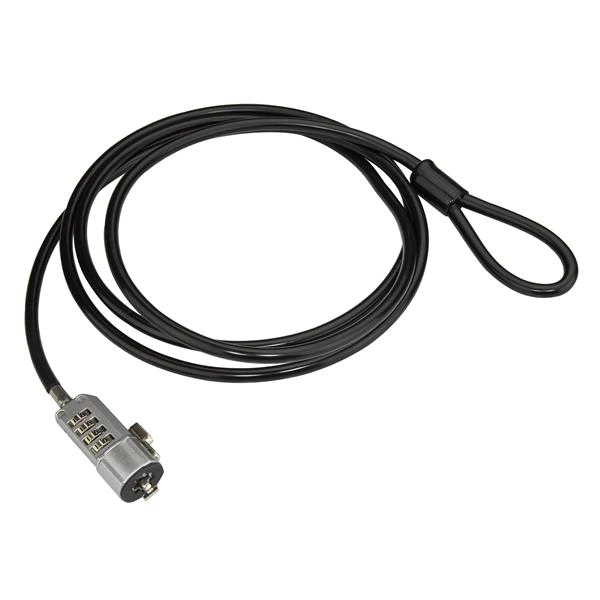 Image of StarTech Steel 4 Digit Cable Coated Vinyl Lock 1.8m Black