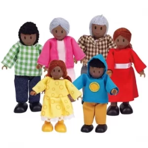 Image of Hape Happy Family Wooden Dolls Playset