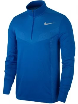 Image of Mens Nike Dri FIT Knit Half Zip Jumper Royal Blue