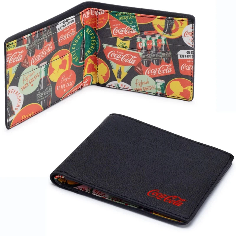 Image of Coca Cola Team Coca-Cola Officially Licensed Badges Leather Wallet Unisex Black unisex One Size