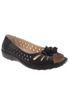 Image of Punched Open Toe Flower Casual Shoes