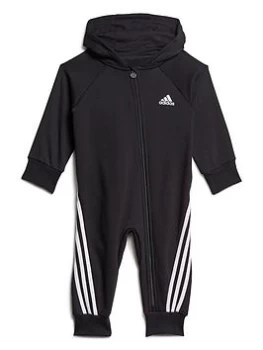 Image of Boys, adidas Infant Unisex Future Icons All In One - Black/White, Size 18-24 Months
