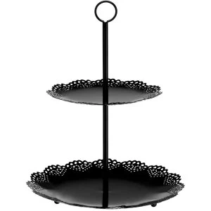 Image of Premier Housewares 2 Tier Cake Stand - Black