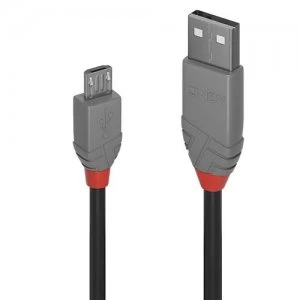 Image of Lindy Anthra Line USB cable 5m USB 2.0 USB A Micro-USB B Black Grey