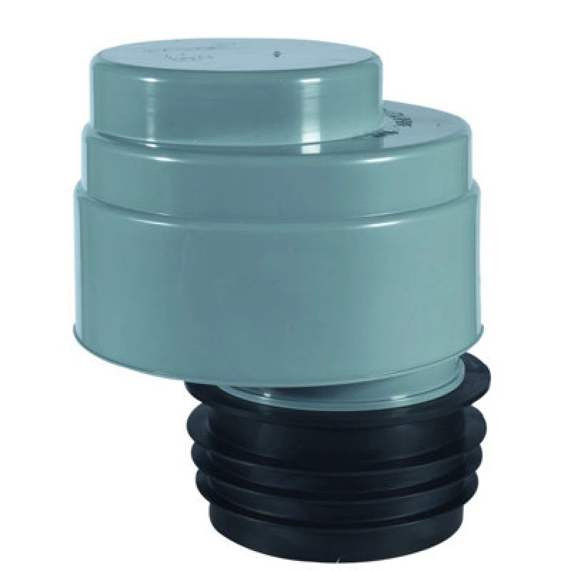 Image of McAlpine VP100 Ventapipe 100 Air Admittance Valve with dual fit synthetic rubber finger seal outlet for 3"/75mm or 4"/110mm soil pipe Grey
