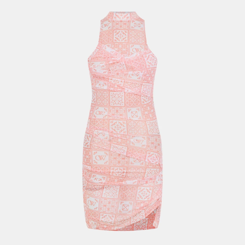 Image of Off White Womens - Floor-Length Maxi Dress Pink/White female 4 (3XS)