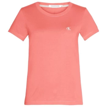 Image of Calvin Klein Jeans Embroidered Logo Slim Fit T-Shirt - SM9 ISLAND PNCH