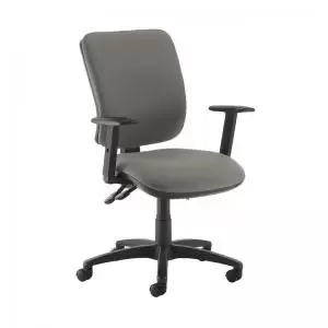 Image of Senza high back operator chair with adjustable arms - Slip Grey