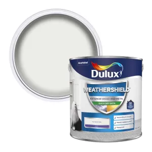 Image of Dulux Weathershield Exterior Quick Dry Pure Brilliant White Satin Paint 2.5L