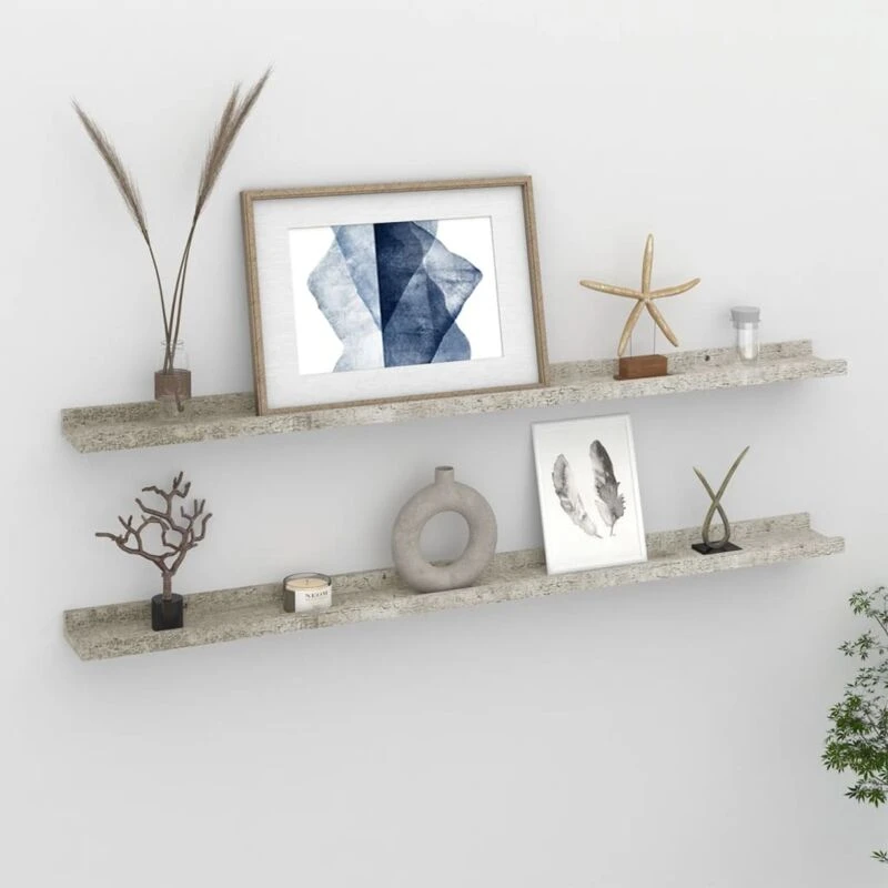 Image of VIDAXL Wall Shelves 2 pcs Concrete Grey 100x9x3cm Vidaxl 8720286418031
